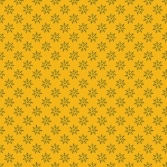 Yellow seamless pattern with green geometric floral motifs, perfect for retro fabric, wallpaper, wrapping paper, and bright decorative craft projects.