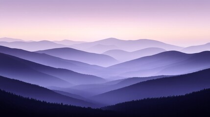 Fototapeta premium Serene Lavender Hues Across Rolling Mountain Ranges