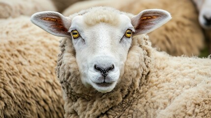 sheep close up with copy space 
