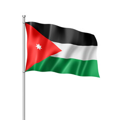 Obraz premium Jordanian flag isolated on white