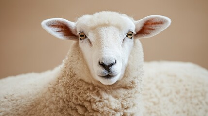 sheep close up with copy space 