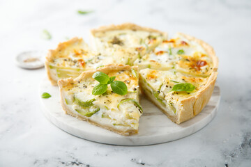Traditional courgette quiche