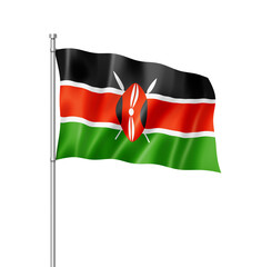 Obraz premium Kenyan flag isolated on white