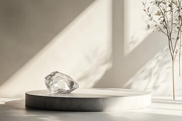 Elegant Diamond Display on a Modern Pedestal