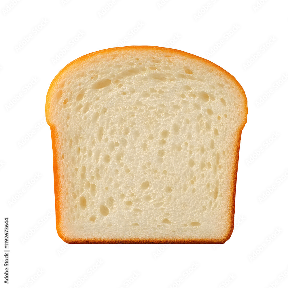 Poster single slice of white bread isolated on transparent background generative ai.