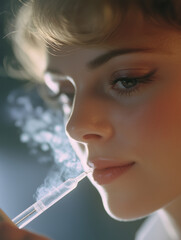 Fototapeta premium female scientist taking a sample of a new scent or flavor