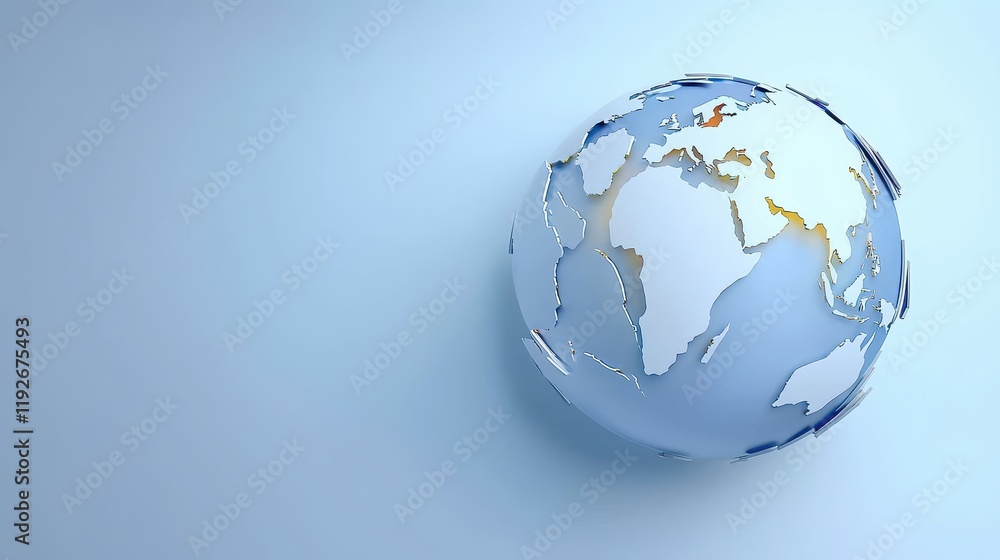 Poster globe on a light background representing global concepts.