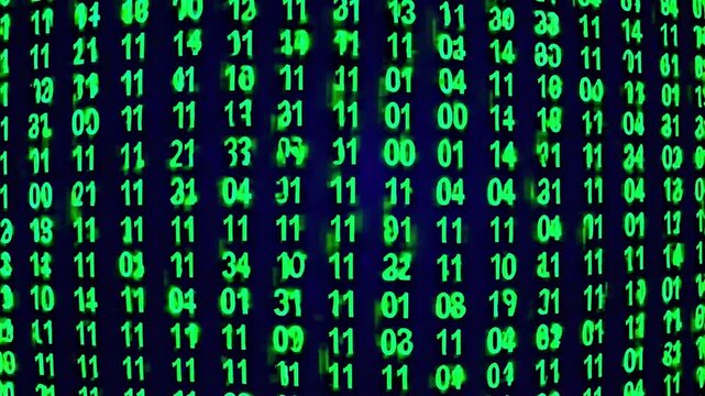 Dynamic green digital binary code matrix on a dark background creating a futuristic technology atmosphere for software and data visualization projects