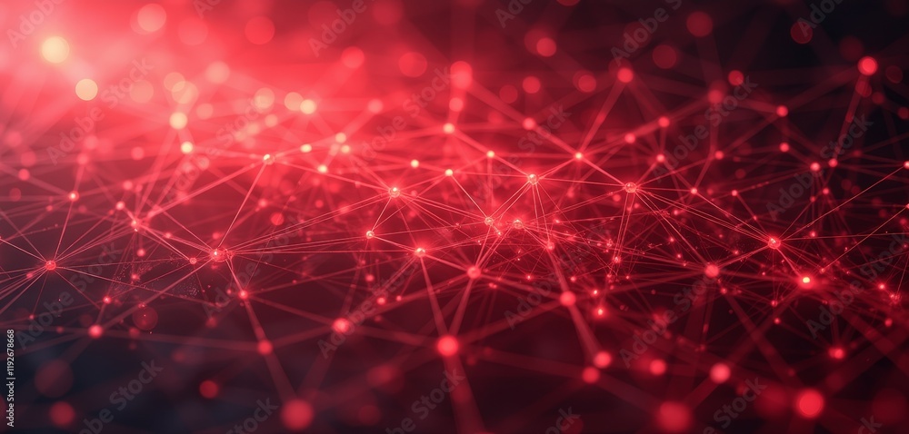 Poster red network nodes in a digital grid
