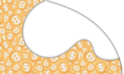 bitcoin and dollar background design. presentation and power point design concept with typography space area. finance, investment, economy, or profit themes