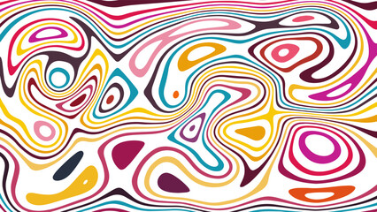ABSTRACT ILLUSTRATION MARBLED TEXTURE LIQUIFY PSYCHEDELIC COLORFUL DESIGN. OPTICAL ILLUSION BACKGROUND VECTOR DESIGN