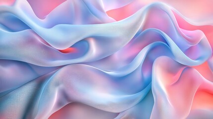 Obraz premium Abstract Pastel Fabric Texture: Dreamy Swirls of Blue and Pink