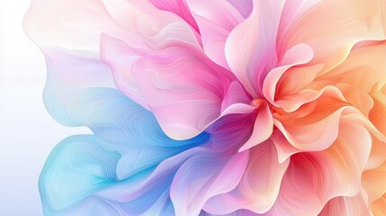Vibrant Colorful Floral Abstract Design with Soft Pink and Blue Hues