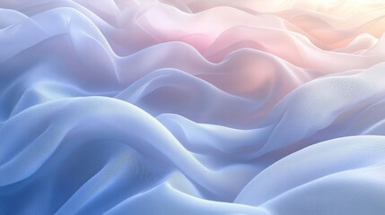 Obraz premium Soft Pastel Fabric Draped in Gentle Waves