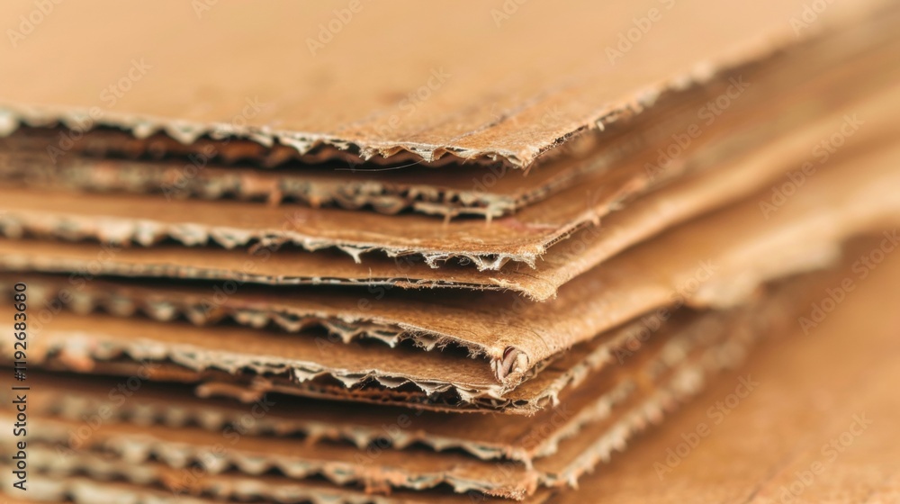 Aufkleber a stack of corrugated cardboard sheets is organized for use in packaging and recycling processes, sh