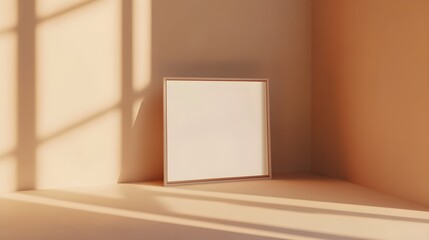 A digital template mockup displayed on a computer screen, set against a soft, neutral-colored background, ideal for showcasing branding or graphic design projects. 