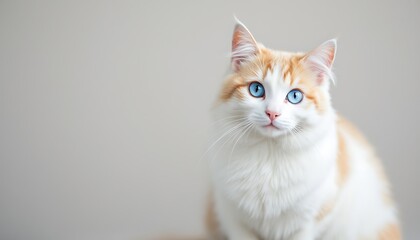 Fototapeta premium Adorable Fluffy Cat with Striking Blue Eyes