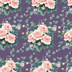 watercolor seamless pattern with vintage flowers. beautiful pattern in flower seamless pattern. decorative design. bright spring or summer background. vintage wedding decor. textile