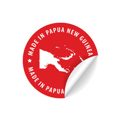 Made in Papua New Guinea - Country Map Sticker. Best Quality. Original Product. Vector illustration.