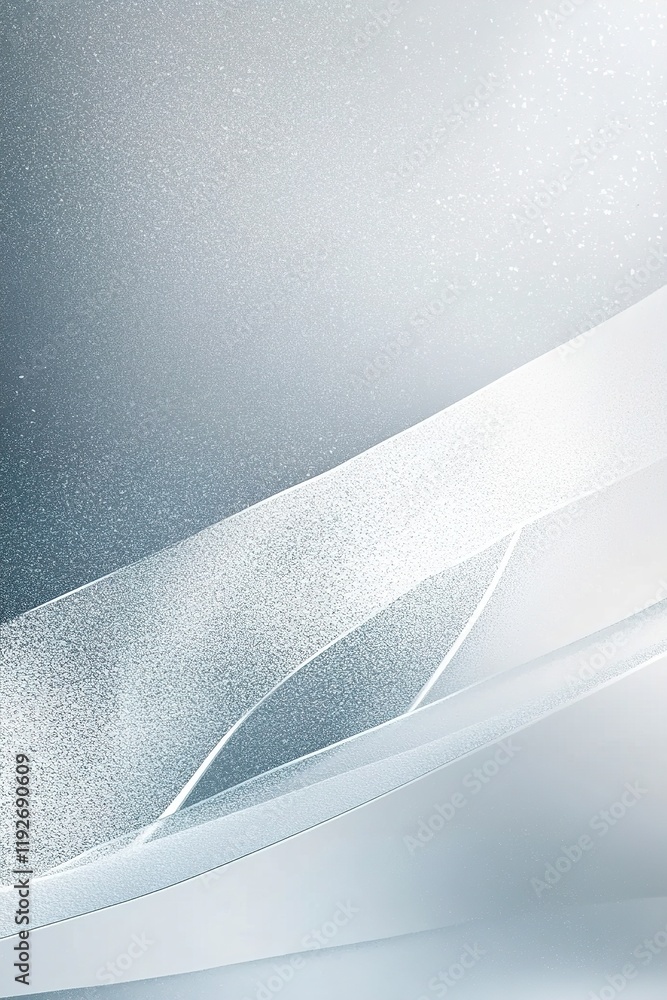 Poster minimalist abstract background featuring frosted metallic glass texture with soft glowing edges in a