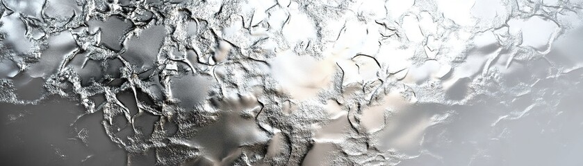 Minimalist abstract background featuring frosted metallic glass texture and smooth silver gradient for modern design