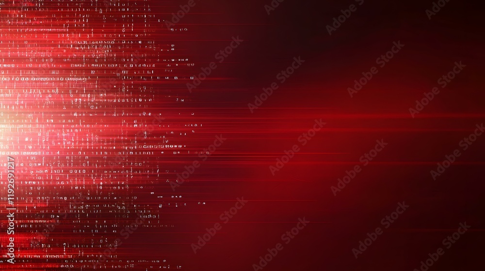 Poster a dark red background features a left-side vertical stream of translucent, horizontally-streaked cod