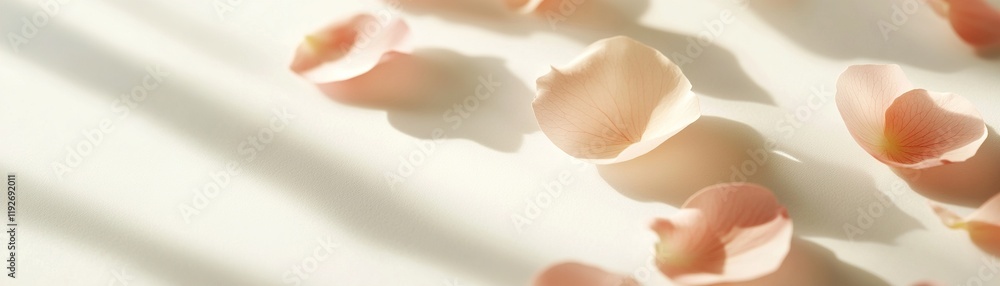 Aufkleber elegant and feminine minimalist background with soft cream texture and blush pink petals creating a 