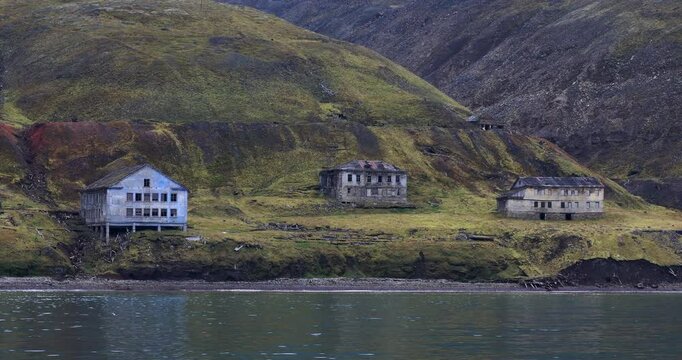 The Abandoned Mining Town Of Grumant On Svalbard, Arctic