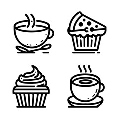bread icon minimal lines on white background