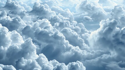 A breathtaking view of a vast expanse of fluffy white clouds filling the sky.