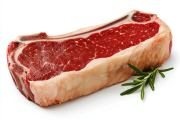 Obraz premium Fresh steak with marbling and herbs