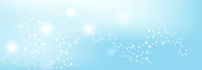 Fototapeta premium Modern abstract molecules structure for science or medical background. DNA helix or atom visualization. Molecular wave flow abstract background. Vector illustration