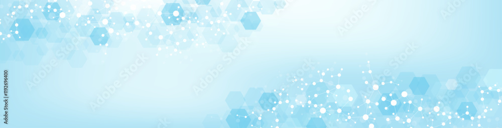 Wall mural molecular structure dna, atom, neurons. science concept for your design. connected lines with dots. 
