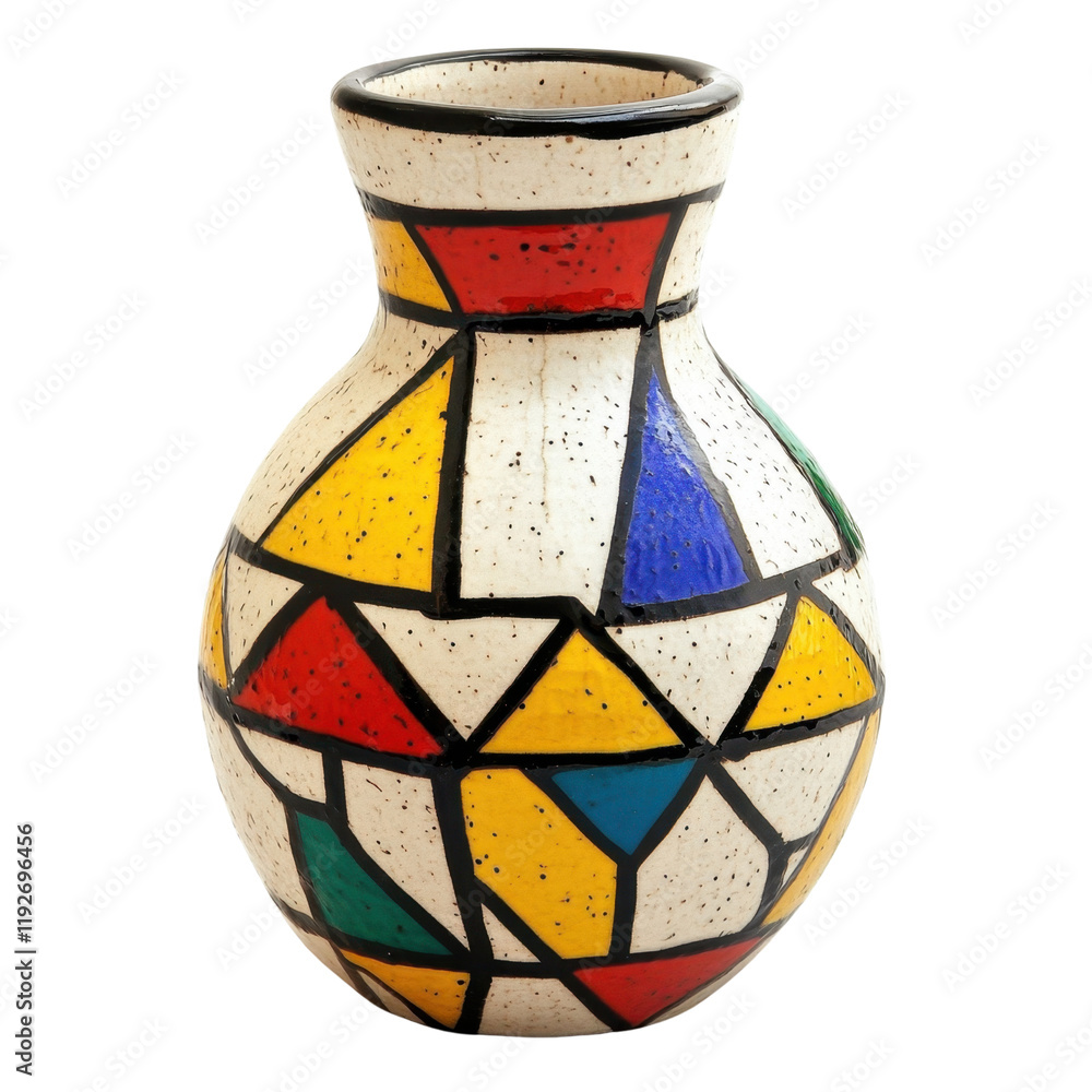 Aufkleber colorful abstract vase with geometric patterns and texture design