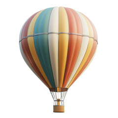 Fototapeta premium Vibrant Hot Air Balloon Soaring Against Clear Blue Sky