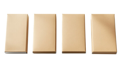 Four Beige Cardboard Boxes in a Row - Product Packaging Design