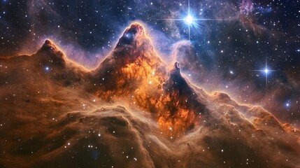 Fototapeta premium Celestial Nebula with Radiating Energy