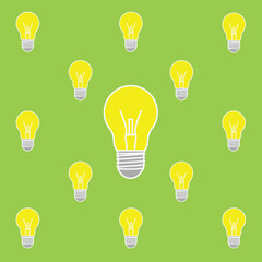 Pattern Light Bulb big and small, with backgrund orange