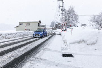 道路の雪景色