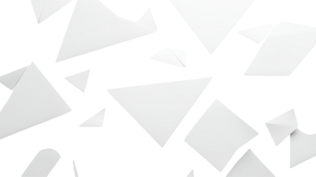 Abstract White Paper Cut Design, Modern Geometric Art