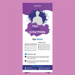 Health Roll up Banner for Dental and Heart Care Services