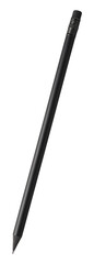 Simple black pencil isolated vertically on clean background.