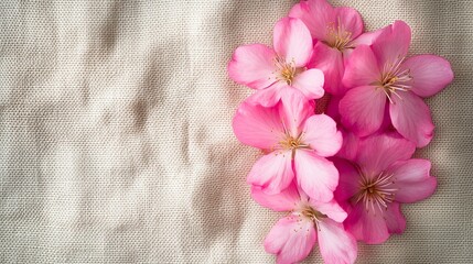 Beautiful pink blossoms in full bloom create a vibrant floral background