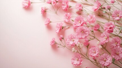 Beautiful pink cherry blossoms bloom on a branch, a symbol of spring's floral beauty