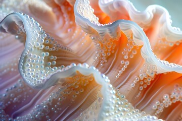 Macro of sea shell - curves and layers are covered with pearl - great for background