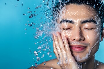 Portrait of a man in the shower