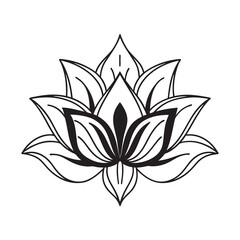 Lotus flower line art simple design symmetrical (13)