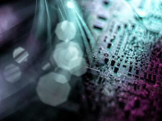 Fibre optics carrying data at speed to a computer