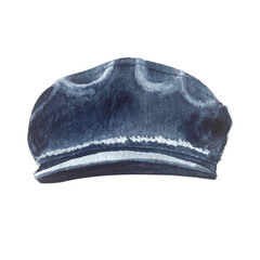 Tarpaulin, sailor dark hat, watercolor hand painted illustration isolated on white. Navy design element. High quality art perfect for cards, banners, invitations, guides, stationary and books. Decor