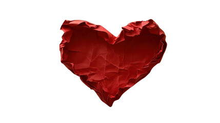 Fototapeta premium Crumpled Red Heart: A Powerful Symbol of Emotion